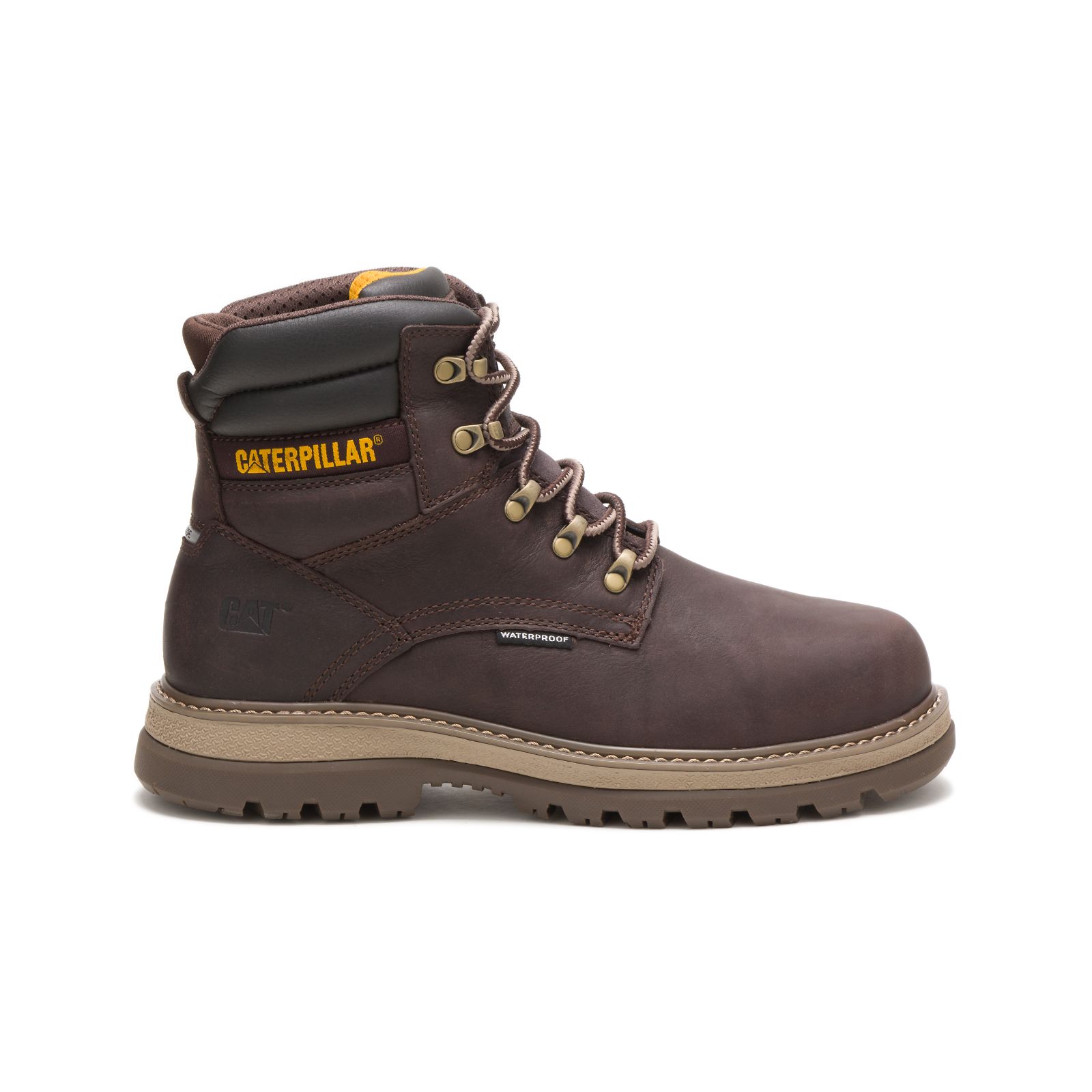 Caterpillar Men's Fairbanks 6" Waterproof Steel Toe Work Boots Brown CAT-20947